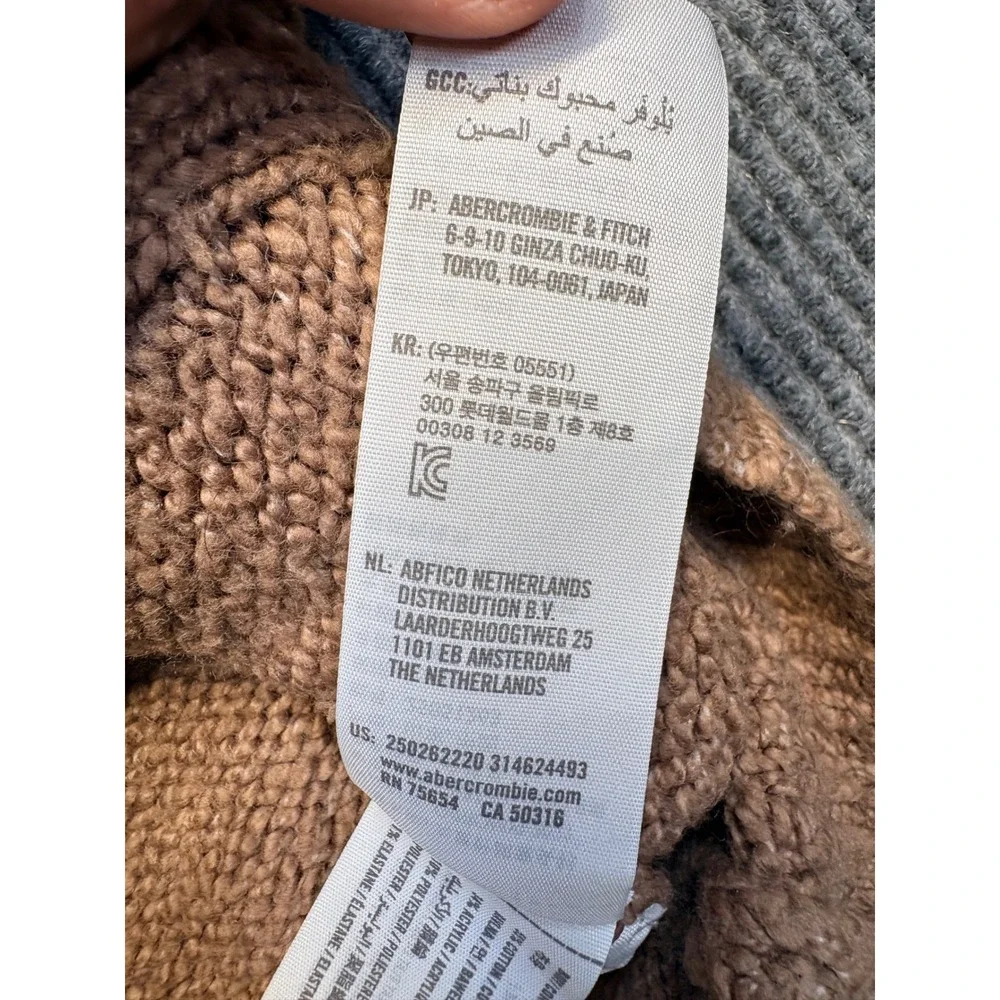 Abercrombie Kids Tan Cable Knit Sweater and Dark Wash Jeans Set Size 15/16